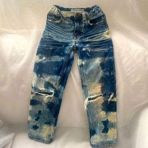 Boys size 5 jeans. Hand distressed and bleached